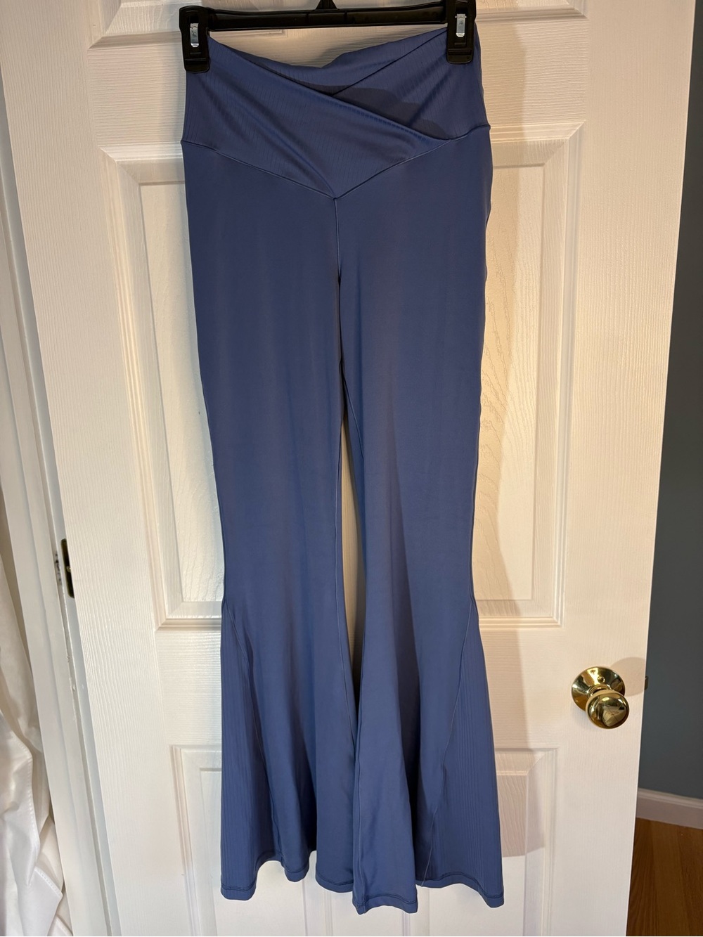 Aerie Wide Leg Flared Ribbed Pants Crossover Waistband NWOT